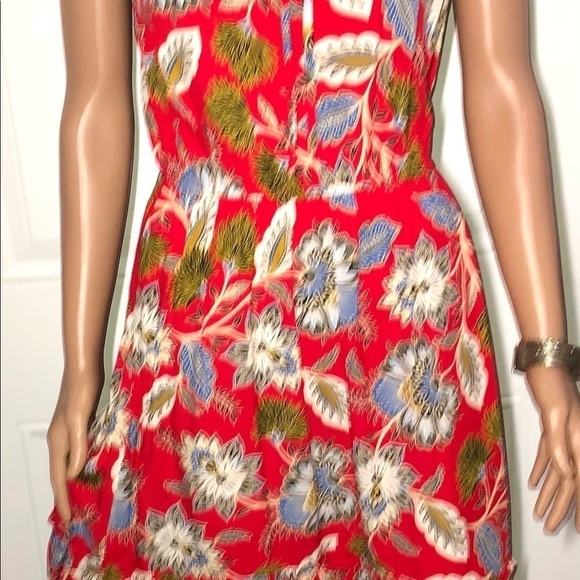 Loft Midi dress Red Floral XS - Picture 7 of 9